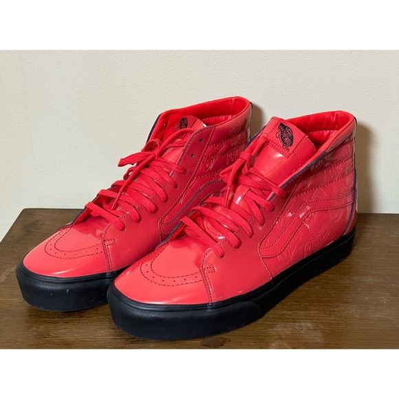 VANS Men’s Size 11.5 David Bowie Red Patent - Picture 8 of 9